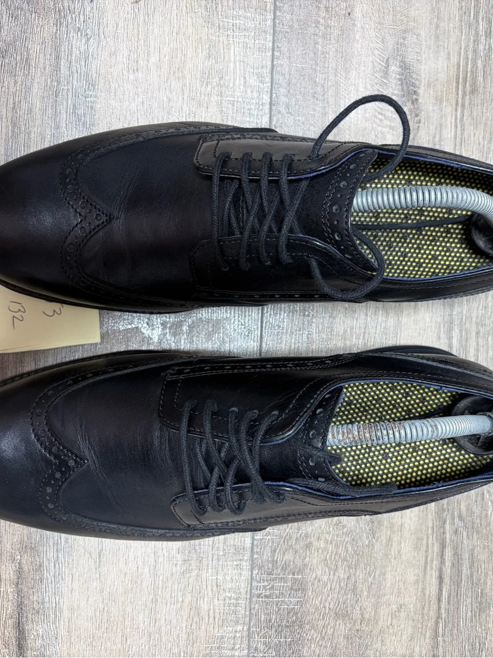 Cole Haan Black Leather Wingtip Oxfords
